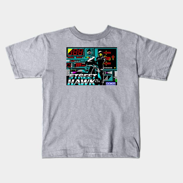 Street Hawk Game Screen Kids T-Shirt by BigOrangeShirtShop